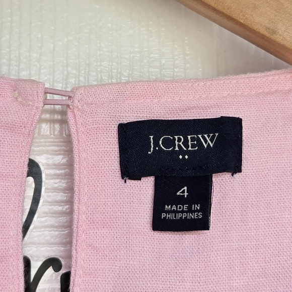 J. Crew Linen Dress Blend Pink Tiered Loose Fit Swing 4 - Picture 6 of 13